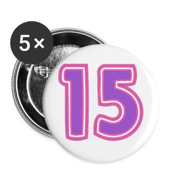 15. 15 YEARS. 15th ANNIVERSARY. 15 YEAR ANNIVERSARY. - Buttons large 2.2''/56 mm (5-pack) - white - Front