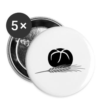 Broetchen Getreide Korn 3 2farbig änderbar - Buttons groß 56 mm (5er Pack) - Weiß - Vorne