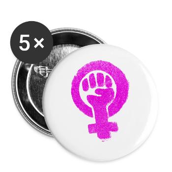 Feminist Emancipation Feminsm Feminism Equality - Buttons large 2.2''/56 mm (5-pack) - white - Front