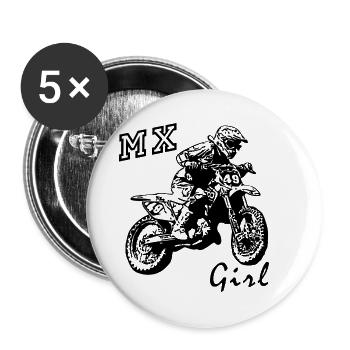 mx girl - Buttons groß 56 mm (5er Pack) - Weiß - Vorne