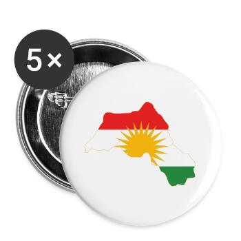 Kurdistan Region  - Buttons groß 56 mm (5er Pack) - Weiß - Vorne