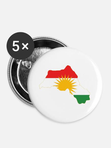 Kurdistan Region  - Buttons groß 56 mm (5er Pack) - Weiß