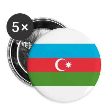 Aserbaidschan - Buttons groß 56 mm (5er Pack) - Weiß - Vorne