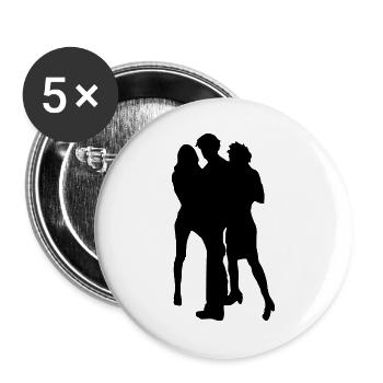 blond girls - Buttons groß 56 mm (5er Pack) - Weiß - Vorne