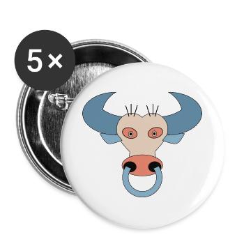 Cow N7T - Neues NFT Style - Buttons groß 56 mm (5er Pack) - Weiß - Vorne