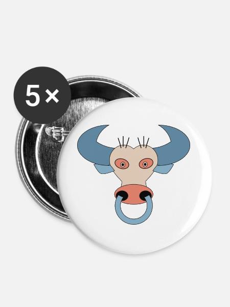Cow N7T - Neues NFT Style - Buttons groß 56 mm (5er Pack) - Weiß