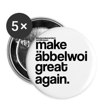 make äbbelwoi great again - Buttons groß 56 mm (5er Pack) - Weiß - Vorne