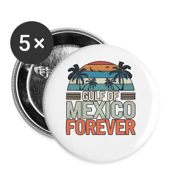 Golf von Mexiko Ozeanisches Becken Touristenattraktion Reisen - Buttons groß 56 mm (5er Pack) - Weiß - Vorne