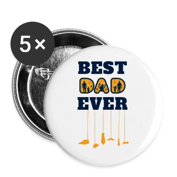 best dad ever - Buttons large 2.2''/56 mm (5-pack) - white - Front