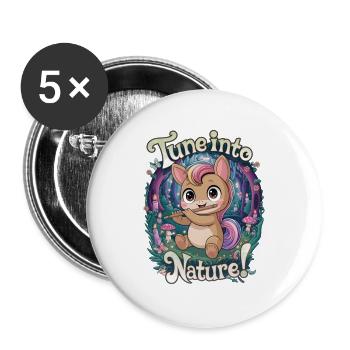 Tune Into Nature! - Buttons large 2.2''/56 mm (5-pack) - white - Front