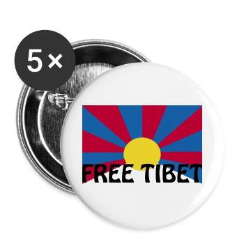 free tibet - Buttons groß 56 mm (5er Pack) - Weiß - Vorne