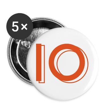 Trikotnummer 10 orange - Buttons groß 56 mm (5er Pack) - Weiß - Vorne