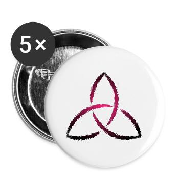Keltisches Symbol Triquetra - Buttons groß 56 mm (5er Pack) - Weiß - Vorne