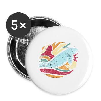 Gutmütiger Dugong Meeresbewohner - Buttons groß 56 mm (5er Pack) - Weiß - Vorne