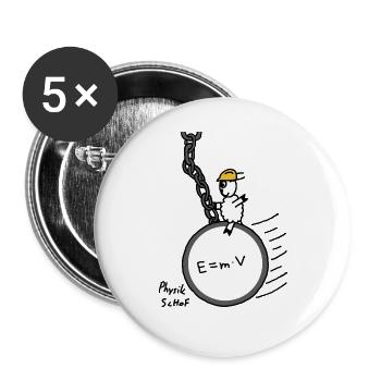 Physik Schof - Buttons groß 56 mm (5er Pack) - Weiß - Vorne