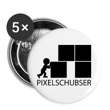 Pixelschubser und stolz darauf! - Buttons groß 56 mm (5er Pack) - Weiß - Vorne