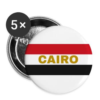 Kairo-Stadt in ägyptischen Flaggenfarben - Buttons groß 56 mm (5er Pack) - Weiß - Vorne