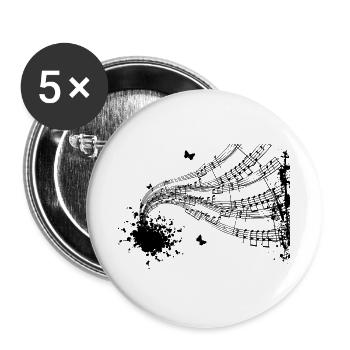 Music Scores Music Musician Sheet Music Sheet Notes - Buttons large 2.2''/56 mm (5-pack) - white - Front