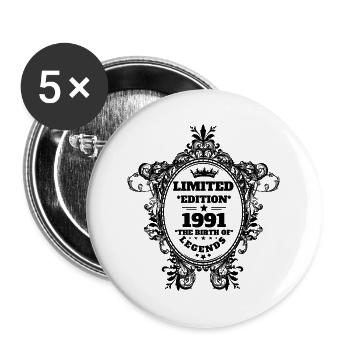 1991 - Buttons groß 56 mm (5er Pack) - Weiß - Vorne