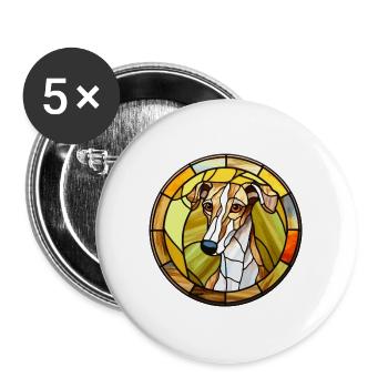 Lurcher Hunderasse Buntes Glas Buntes Wassercolo - Buttons groß 56 mm (5er Pack) - Weiß - Vorne