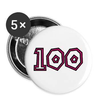 100. 100 YEARS. 100th ANNIVERSARY. BIRTHDAY 1001 - Buttons large 2.2''/56 mm (5-pack) - white - Front
