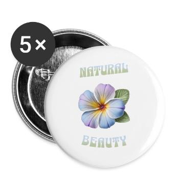 Natural Beauty – Blossom Art - Buttons groß 56 mm (5er Pack) - Weiß - Vorne