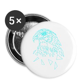 Adler geometrisch - Buttons groß 56 mm (5er Pack) - Weiß - Vorne