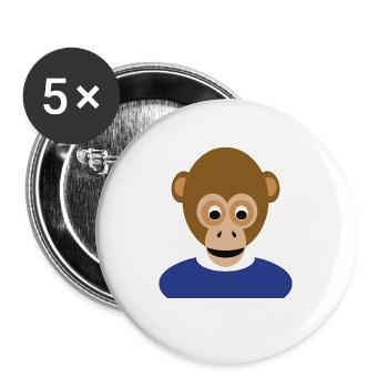 N7T Monkey #1 / NFT Style Affe / Neu - Buttons groß 56 mm (5er Pack) - Weiß - Vorne