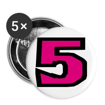 5. 5 JAHRE. 5-JÄHRIGES JUBILÄUM. 5-JÄHRIGES JUBILÄUM. 5. - Buttons groß 56 mm (5er Pack) - Weiß - Vorne