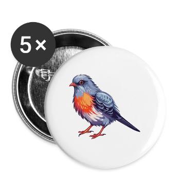 Kuckuck buntes Aquarell Cartoon Kawaii Tier - Buttons groß 56 mm (5er Pack) - Weiß - Vorne