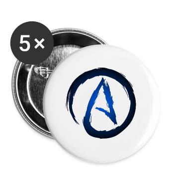 Atheismus Symbol Atheist - Buttons groß 56 mm (5er Pack) - Weiß - Vorne