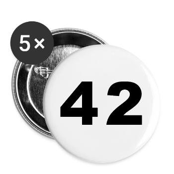 Number - 42 - Forty Two - Buttons groß 56 mm (5er Pack) - Weiß - Vorne