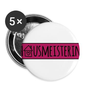Hausmeisterin - Buttons groß 56 mm (5er Pack) - Weiß - Vorne