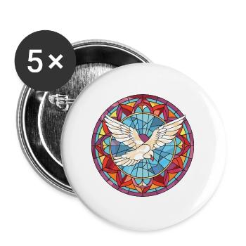Taube Buntes Aquarell Tier Haustier Illustration - Buttons groß 56 mm (5er Pack) - Weiß - Vorne