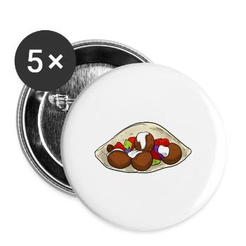 Falafel Kebab - Buttons groß 56 mm (5er Pack) - Weiß - Vorne