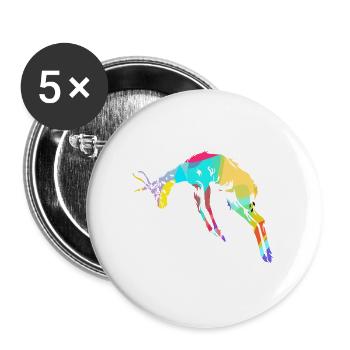 Spritzige Gazelle Steppenbewohner - Buttons groß 56 mm (5er Pack) - Weiß - Vorne