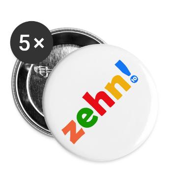 ZEHN 10 JAHRE 10. GEBURTSTAG - Buttons groß 56 mm (5er Pack) - Weiß - Vorne