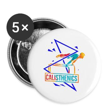 Dynamischer Calisthenics Streetworkout - Buttons groß 56 mm (5er Pack) - Weiß - Vorne