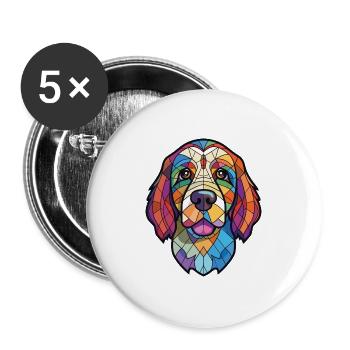 Cao De Castro Laboreiro Hunderasse Aquarellglas - Buttons groß 56 mm (5er Pack) - Weiß - Vorne