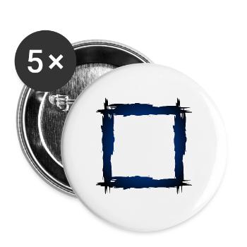 Quadrat Rahmen - Buttons groß 56 mm (5er Pack) - Weiß - Vorne