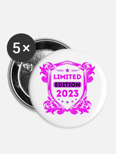 2023 - Buttons groß 56 mm (5er Pack) - Weiß