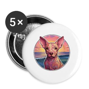 Cirneco Dell Ätna Hunderasse Bunte Karikatur Wasser - Buttons groß 56 mm (5er Pack) - Weiß - Vorne