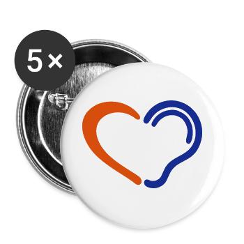 Löschen. Hörgeschädigtes, Gehörlose, eingeschränktes Hörvermögen. - Buttons groß 56 mm (5er Pack) - Weiß - Vorne