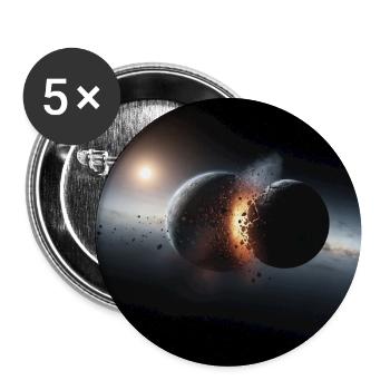 Kosmisches Eclipse Design - Buttons groß 56 mm (5er Pack) - Weiß - Vorne