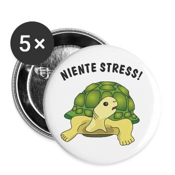 niente stress - Buttons groß 56 mm (5er Pack) - Weiß - Vorne