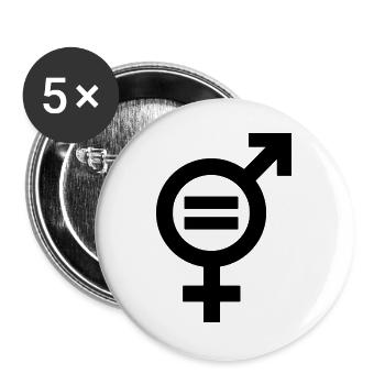 Gender Equality Symbol Emancipation Equality - Buttons large 2.2''/56 mm (5-pack) - white - Front