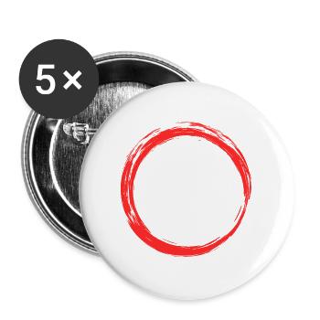 Kreis Symbol Design Rot - Buttons groß 56 mm (5er Pack) - Weiß - Vorne