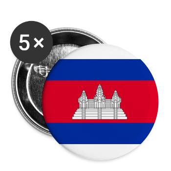 Kambodscha - Buttons groß 56 mm (5er Pack) - Weiß - Vorne