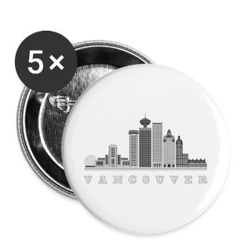 Vancouver Skyline Canada - Buttons large 2.2''/56 mm (5-pack) - white - Front