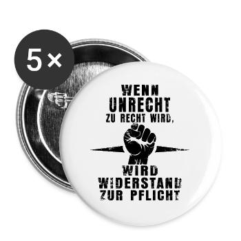 Resistance Is Mandatory - Statement Shirt - Buttons large 2.2''/56 mm (5-pack) - white - Front